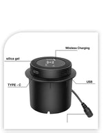 3 in 1 Wireless Charger Built in Type-C USB Ports Desktop Embedded Charging Station for iPhone 17 Xiaomi Airpods Mobile Phone