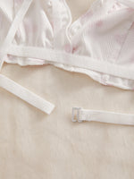 3Pcs/Set Wireless Women's Underwear Set Crisscross Back Unlined Bralette Light & Thin Japan style Lingerie Set XS-L