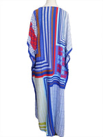 2025 Loose Boho Style Maxi Dress Print Face Swim Suit Cover-up Bohemian Dress Robe Plage Kaftan Maxi Dress Beach Wear Tunics