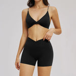 Women 2 Piece Gym Workout Set Female Bra Yoga Shorts Vest Fitness Wear Quick-DrySports Bra Suits Sportswear Tracksuit Outfits