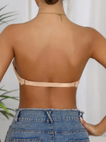 Lace Strapless Bra Double Front Closure Push Up Bralette for Women Invisible Anti-Slip High support Women's underwear