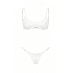 Sexy 3Pcs Swimsuit With Beach Pants Women Bikini Push Up Swimwear Biquini White Swim Suit Micro Bikinis Bathingsuit Beachwear