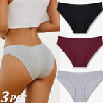 3Pcs Women Cotton Panties for Women Sexy S-XL Low Waist Briefs Female Breathable Underwear Girl Intimates Lingerie Solid Color