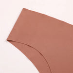 3PCS Women's Seamless Maillard Underwear Sexy V-Shaped Mid Waist Ice Silk Briefs 10 Soild Color Cozy Stretch Sexy Underpant S-XL