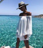 Crochet White Knitted Beach Cover Up Dress Tunic Long Pareos Bikinis Cover Ups Swim Cover Up Robe Plage Beachwear