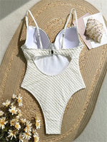 Vintage White One Piece Swimsuit 2025 Women Sexy Shell Ornament Push Up Underwire Slim Fit Tummy Control Swimwear Monokini