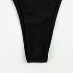 2026 New Sexy Push Up Low Waisted Bikini Set Swimsuit Female Swimwear Women Strappy Solid Black Beachwear Bathing Suits biquini
