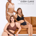 Women's Small Teardrop Smooth Wire-free Bra 3/4 Cup Thin Mold Jelly-like Bra Comfortable and Breathable Underwear Plus