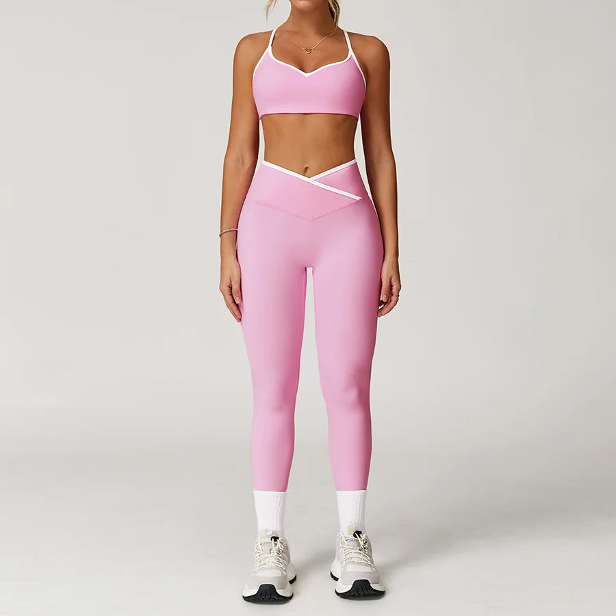 Sportswear Woman Gym Sports Bra Shorts Leggings 2 Piece Set Workout Naked Feeling Seamless Female Fitness Clothing Tracksuits