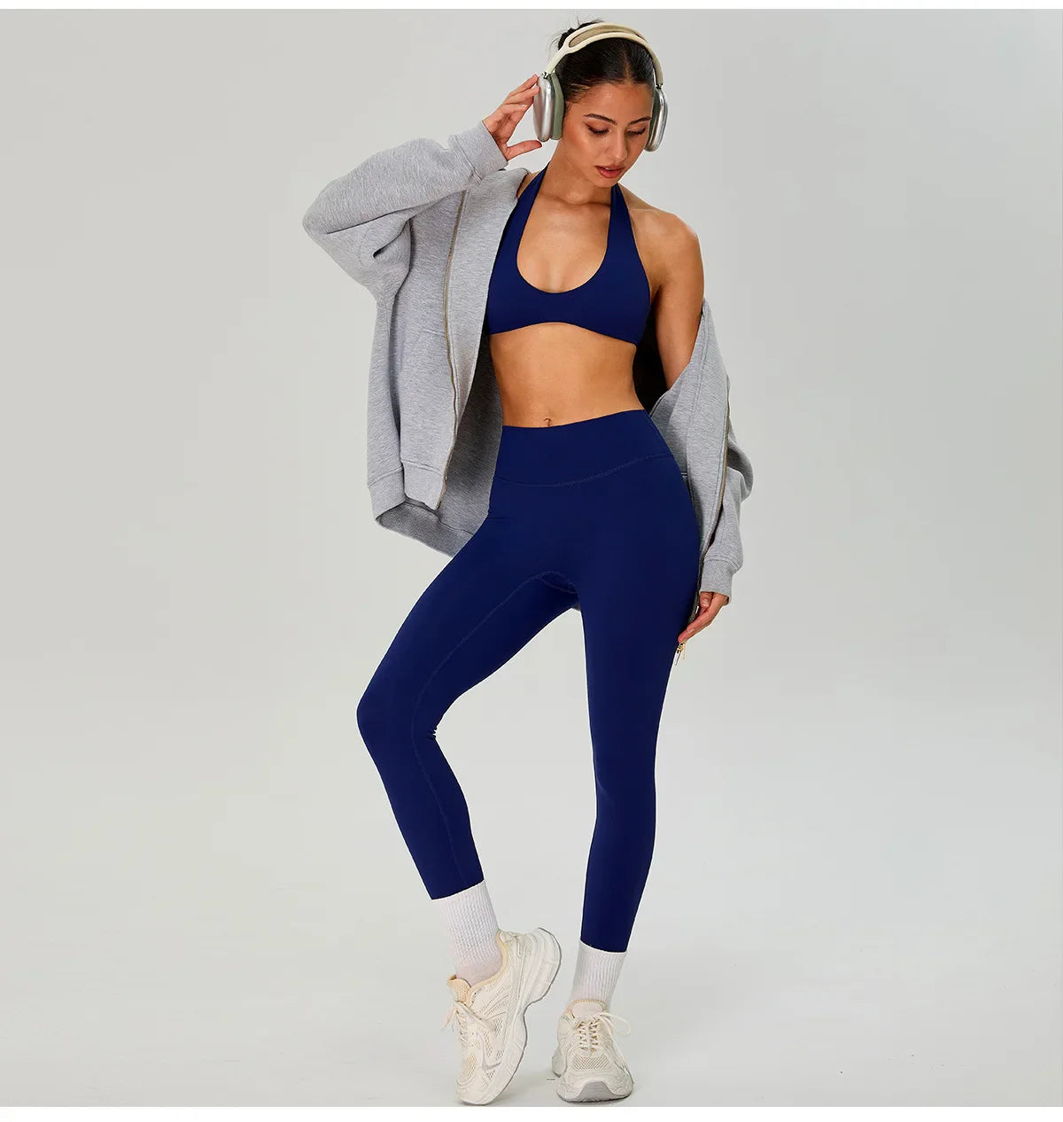 Fitness Sports Bra Women Halter Top High Support Push-up Open Back Gym Wear Hanging Neck Fitness Bar Yoga Bar Workout Underwear