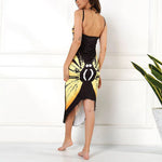 Sexy Butterfly Print Cover Up Swimwear Women Dress Summer Tunic Bikini Bath Sarong Wrap Skirt Swimsuit Elegant Lady Beachwear