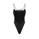 Sexy Black One Piece Swimsuit for Women 2024 Hollow Out Backless Bandage High Waist Monokini Bikini Beach Bathing Suit Swimwear