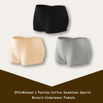 3PCS/SET Women Panties Cotton Seamless Sports Boxers Underwear Female Solid Color Briefs Cozy Lingerie Intimate Underpants XS-XL