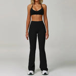 Hearuisavy Women's Running Comfort 2Pcs Sports Pants Set High Waist Push Up Workour Sportswear Casual Cycling Jogging Yoga Bras