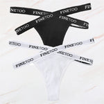 2Pcs/Set Women Thongs Panties Female Letter Belt Underwear Ladies Cotton Cross Strap Bikini M-XL G-String Girl Intimate Lingerie
