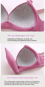 Gathered Side Collection Lifting Underwear Breasts Brassiere Large Size Bra Full Cup Underwear Brassiere No Steel RingBra