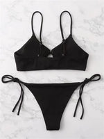 2024 Sexy Bikini Women Low waist Swimsuit Female Solid Brazilian Bikinis Set 2 Pieces Swimming Beach Bathing Suit New Beachwear