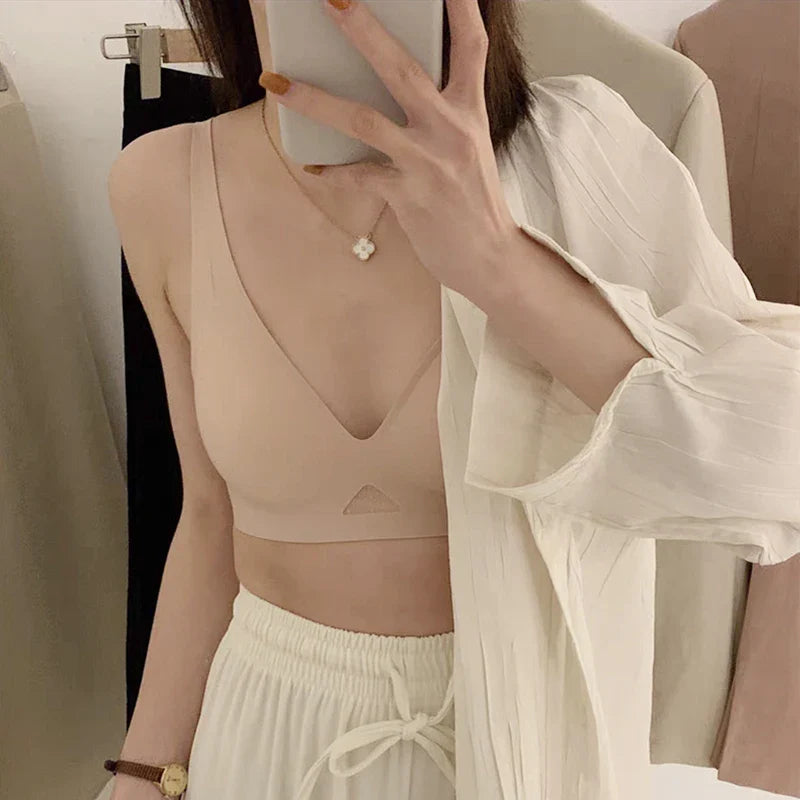 Wire Free Bra Brassieres Push Up Bralette Sexy Seamless Bras For Women Female Lingerie Woman Silky Underwear Intimate Sleepwear
