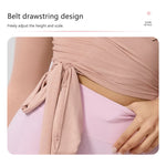 Hearuisavy Summer Women's Yoga Shirt Long Sleeve Sportswear Gym Breathable Quick Dry Sports Top Pilates Dance Ballet Wrap Tops
