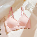 Seamless Invisible Cute Bra For Women Sexy Lingerie Deep Vneck Push Up Bra Wire Free Brassiere Bra Removable Pads Bralette Bra