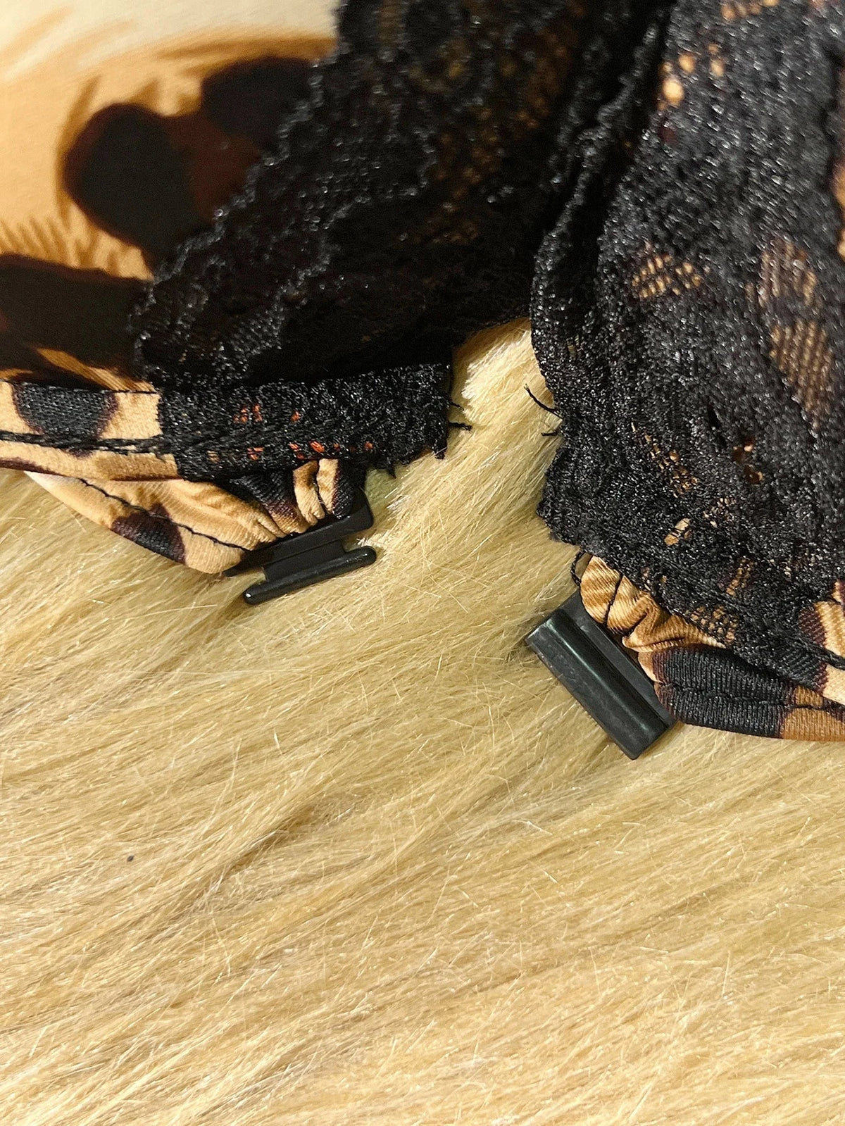 Leopard Eyelash Lace Women's Sexy Bra Front Closure Push Up Bra Comfortable No Lining Lingerie Top