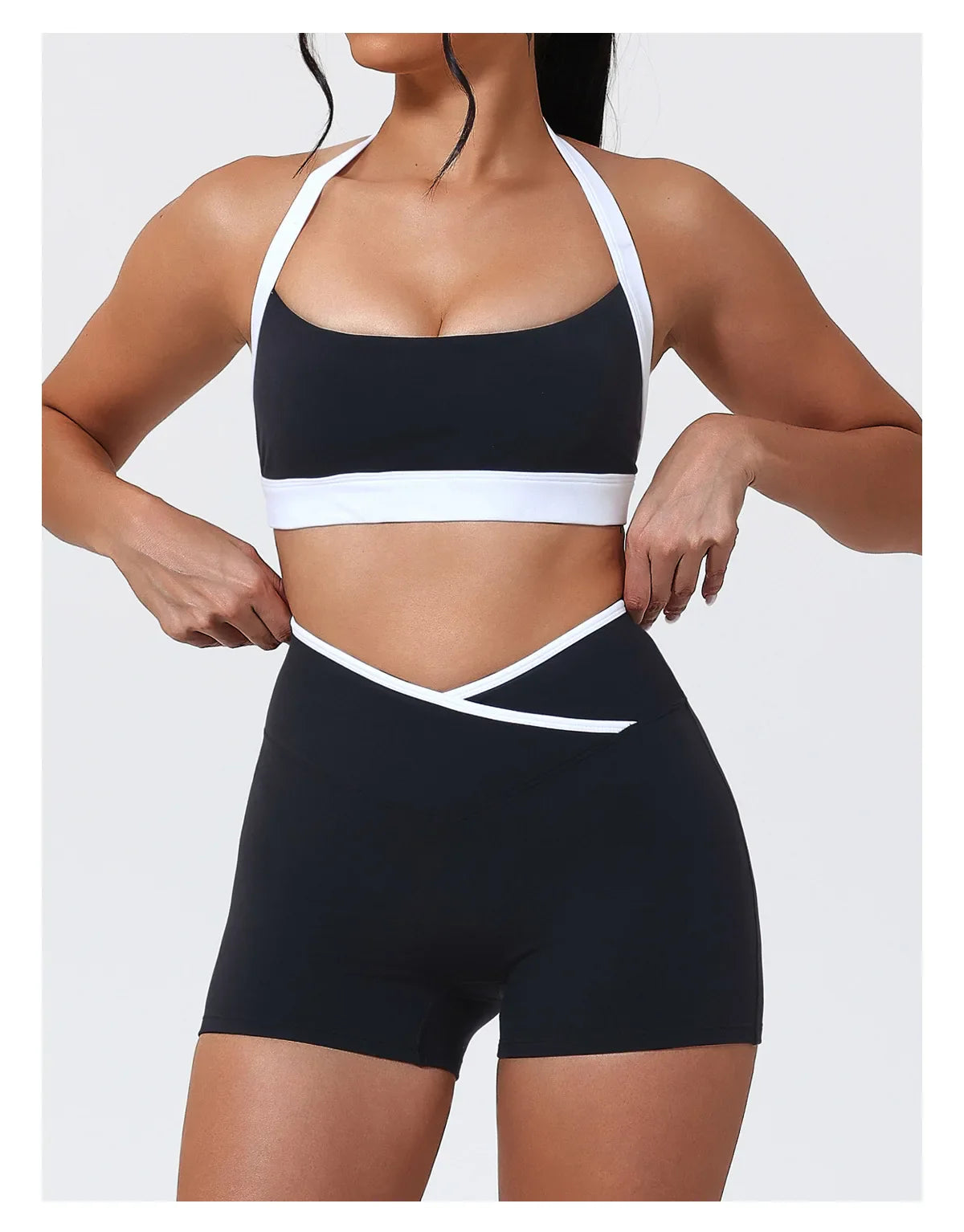 Women Halter Sports Bra Push Up Strappy Sexy Open Back Gym Crop Top Padded Women's Underwear Fitness Workout Yoga Tank Tops