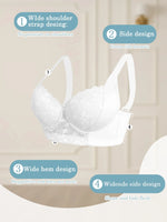 Women's a B C D Cup Lace-Trimmed, Side-Breast-Enhancing, Skin-Fitting Shaping Bra with Underwire, Minimizer Sports Breathable and Comfortable Bra