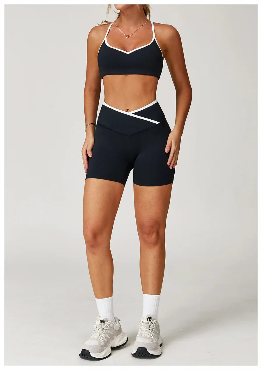 Sportswear Woman Gym Sports Bra Shorts Leggings 2 Piece Set Workout Naked Feeling Seamless Female Fitness Clothing Tracksuits