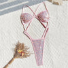 Pink Sequin Shiny Micro Bikini Swimwear Sexy One Piece Swimsuit Woman 2026 String Backless Bathing Swimming Suit Wear Monokini test