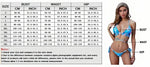 Bandeau Swimsuit Blue Thong Bikinis Women Sexy Print Halter Swimwear Female Padded Bathers Bathing Swim Suit Beach Wear Summer