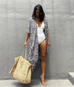 Beach Cover Ups for Swimwear Women Black Tie Dye Kimono Swimsuit Cape Summer Dress 2022 Beachwear Outfits Sales