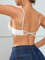 Everyday Women's cross-strap backless bra Front closure push-up bra for small breasts Seamless invisible heart-shaped cup bra