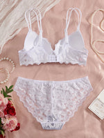 Single of Women's Underwear Set Sexy Lace Patchwork with Push Up Bra Romantic Sheer Women's Panties