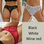 3Pcs/set Lace Thongs Women Sexy Low-Rise G-string Panties S-XL Floral T-Back Underpants Ladies Lace Bikini Underwear Lingerie