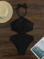 Sexy One Piece Swimsuit 2024 Women Black White Hollow Out Backless Beach Bodysuit Brazilian Bathing Suit Tummy Control Beachwear