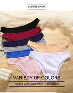 3Pcs Women's Cotton Seamless Briefs Intimates Women Sexy Panties Solid Color Breathable Underwear Female Low Waist Soft Lingerie
