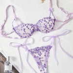 French Lace Heart Bra Set Girls Sexy Women Bralette Adjustable Transparent Embroidery Underwear Thong Bras Lingerie Panties Sets