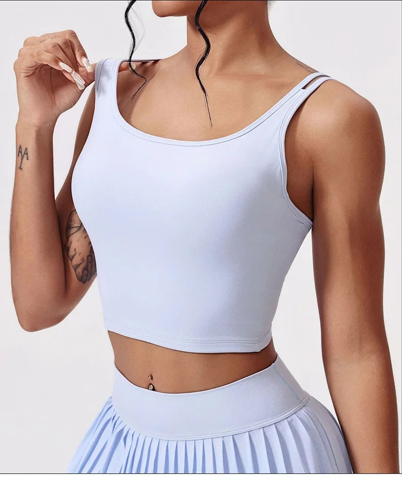 Women Tracksuit Yoga Set 1/2PCS Gym Set Bra Sports Anti Shorts Skirt Workout Sportswear Running Vest Gym Wear Athletic Suits New