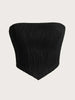 Sexy Off The Shoulder Tube Top Women Summer 2024 Solid Rib Knit Strapless Sleeveless Backless Crop Top Streetwear Y2K test