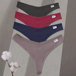4Pcs/set Cotton Thongs Women Low-Rise Bikini Underwear M-XL Comfortable G-string Female Fruit Embroidery T-Back Panties Lingerie
