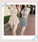 WOMENGAGA Korea Style Sexy Slim High Waist Strap A-line Half Length Skirt Fashion Women Skorts JK Sweet 2023 NewOW3W