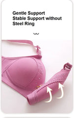 Gathered Side Collection Lifting Underwear Breasts Brassiere Large Size Bra Full Cup Underwear Brassiere No Steel RingBra