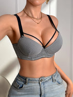 Daily Plaid Women's Bra Push up Underwire Seamless Underwear Stylish Strappy Cross Wide Shoulder Straps Women Lingerie