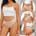 3Pcs/Set Women Sexy Lace Panties Lingerie Floral Sexy Low Waist Deep Color Thongs Ladies Underwear Fashion Soft Underpants S-XL