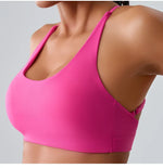 Beautiful Back Cross Back Women Bra Fitness Bra Tights Yoga Vest High Strength Shockproof Gym Sports Top Push Up With Chest Pad