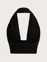 Sexy Solid Backless Crop Halter Top Women Summer 2024 Y2K Clothes Grunge High Street Style Club Sleeveless Cami Top Streetwear