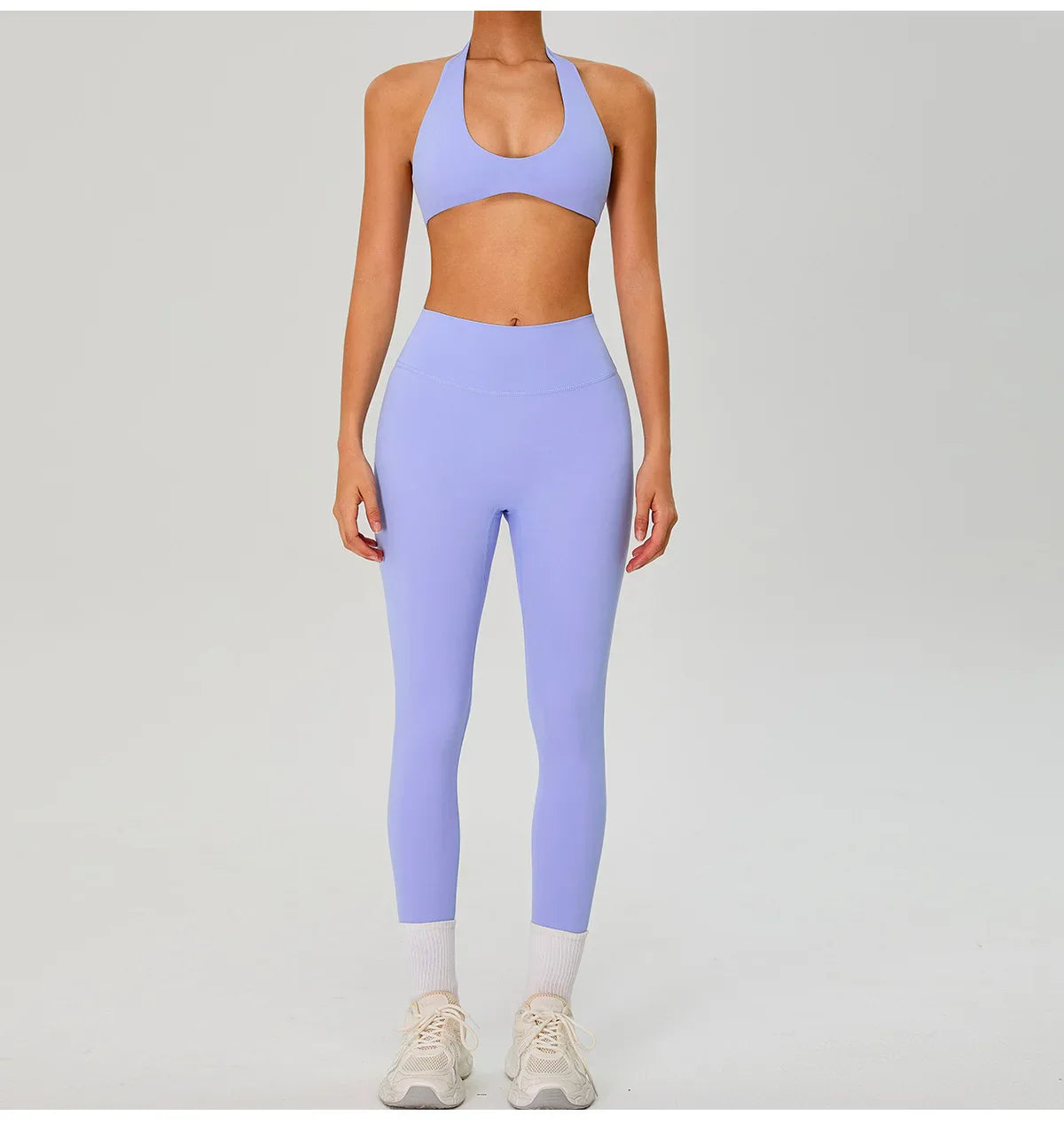 Fitness Sports Bra Women Halter Top High Support Push-up Open Back Gym Wear Hanging Neck Fitness Bar Yoga Bar Workout Underwear