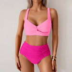 2026 Sexy Black Two Piece Swimsuit Women Solid Push Up Padded Bikini Set Beachwear Summer Swimwear High Cut Bathing Suit Biquini