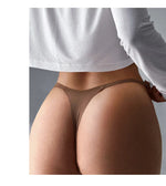 Ice Silk Seamless Women Thong Low Waist Sexy G String Quick Drying Panties Simple Underwear Traceless Thin Sports Yoga Briefs