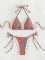 Sexy String Bikini 2024 Two Pieces Print Swimsuit Female Swimwear Women Thong Bikinis Set Bather Beachwear Bathing Suit Pool